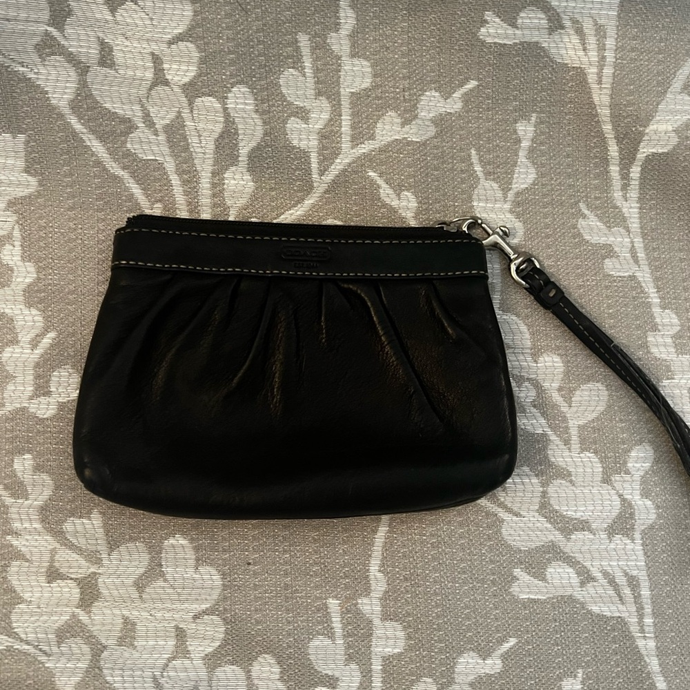 Coach Black Leather Wristlet